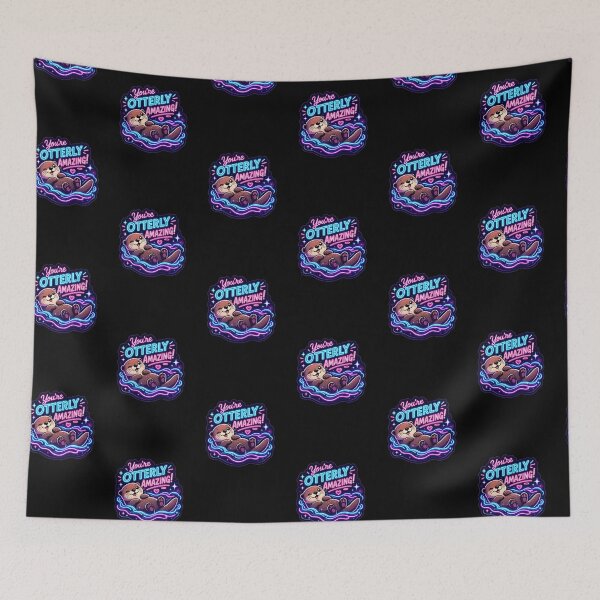 Item preview, Otterly Amazing Otter – Neon Pun Sticker designed and sold by Cerys-GS.