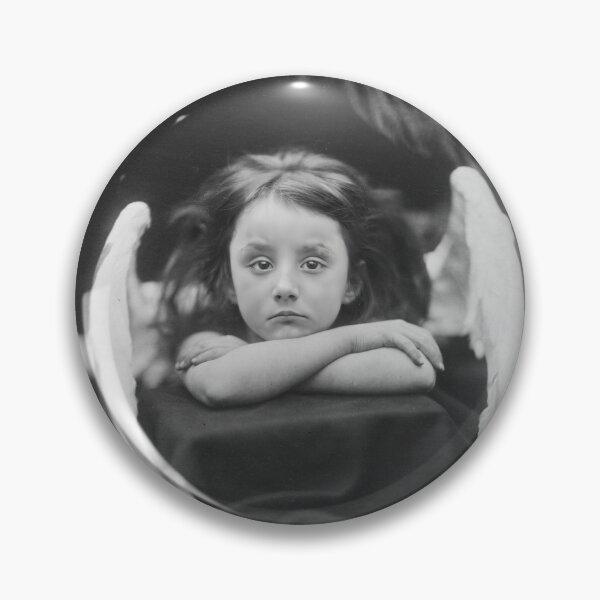 Item preview, Little Angel, I Wait vintage funny humor portrait still life fine art black and white photograph by Julia Margaret Cameron designed and sold by Astrid Arkhangelsky.