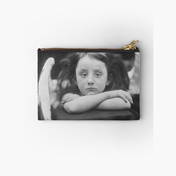 Item preview, Little Angel, I Wait vintage funny humor portrait still life fine art black and white photograph by Julia Margaret Cameron designed and sold by Astrid Arkhangelsky.