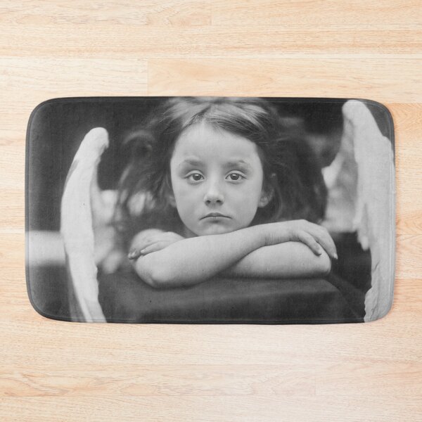 Item preview, Little Angel, I Wait vintage funny humor portrait still life fine art black and white photograph by Julia Margaret Cameron designed and sold by Astrid Arkhangelsky.