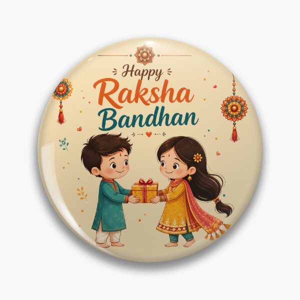 Item preview, Cute Happy Raksha Bandhan Brother & Sister Gift | Adorable Rakhi Festival Illustration designed and sold by boutkhilnl.