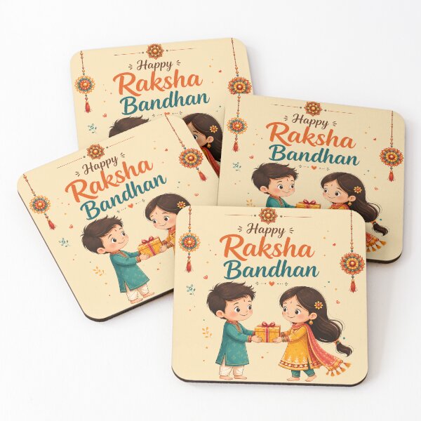 Item preview, Cute Happy Raksha Bandhan Brother & Sister Gift | Adorable Rakhi Festival Illustration designed and sold by boutkhilnl.