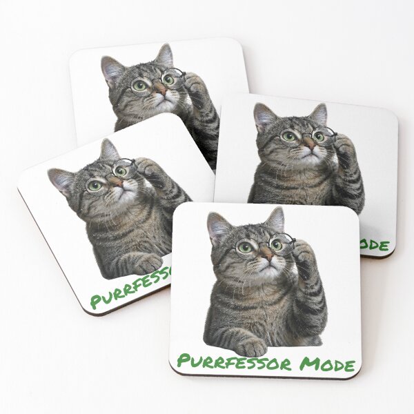 Item preview, Purrfessor Mode Funny Cat with Glasses designed and sold by Moxie-Cat-Universe.