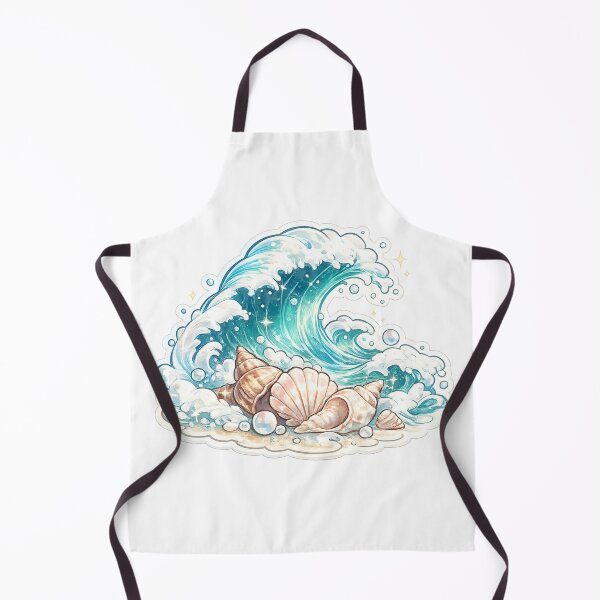 Item preview, Ocean Waves & Seashells Sticker | Glossy Coastal Beach Aesthetic Design designed and sold by VibeStickerCo.