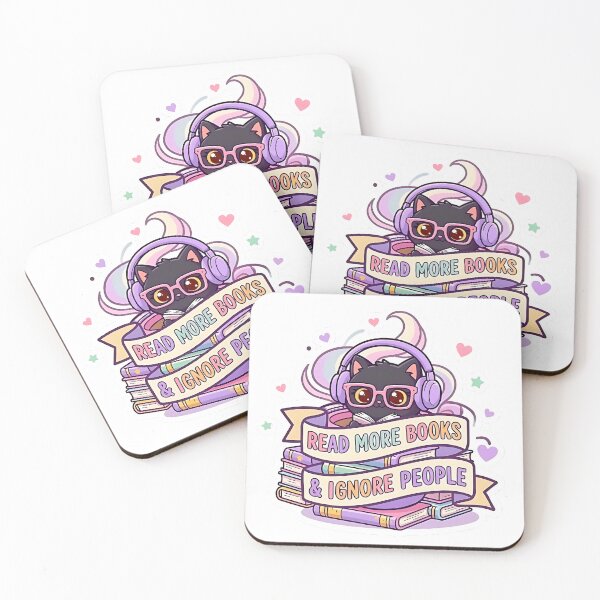 Item preview, Read More Books & Ignore People - Cute Cat Reading Sticker designed and sold by AlruanceStudio.