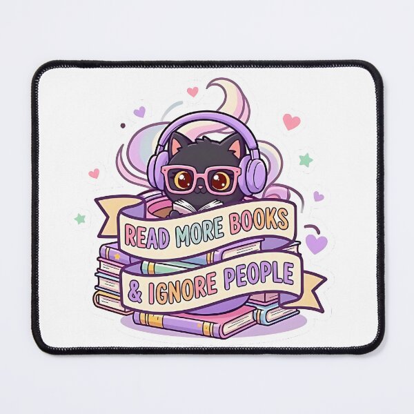 Item preview, Read More Books & Ignore People - Cute Cat Reading Sticker designed and sold by AlruanceStudio.