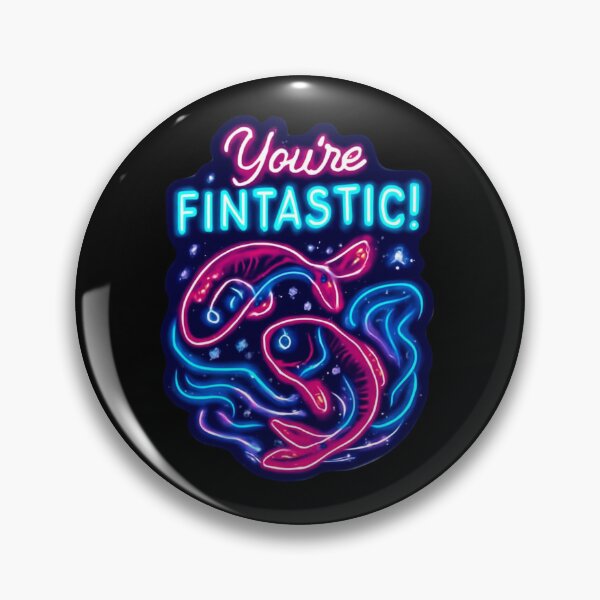 Item preview, Fintastic Fish – Neon Pun Sticker designed and sold by Cerys-GS.