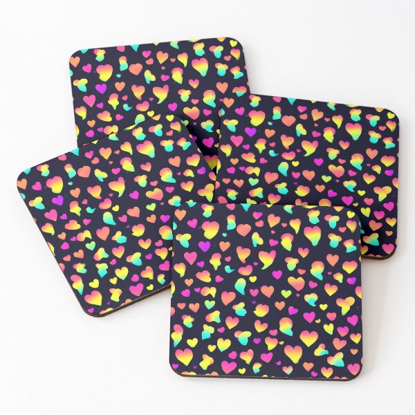 Item preview, Rainbow Neon Hearts – Colorful Love Pattern designed and sold by IMuDesigner.
