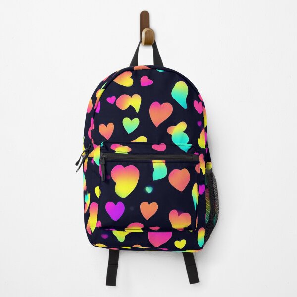 Item preview, Rainbow Neon Hearts – Colorful Love Pattern designed and sold by IMuDesigner.