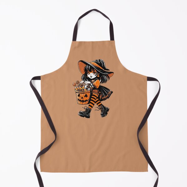 Item preview, Cute Halloween Witch with Jack O Lantern Candy Bucket Kawaii Trick or Treat PNG designed and sold by MythicMood.