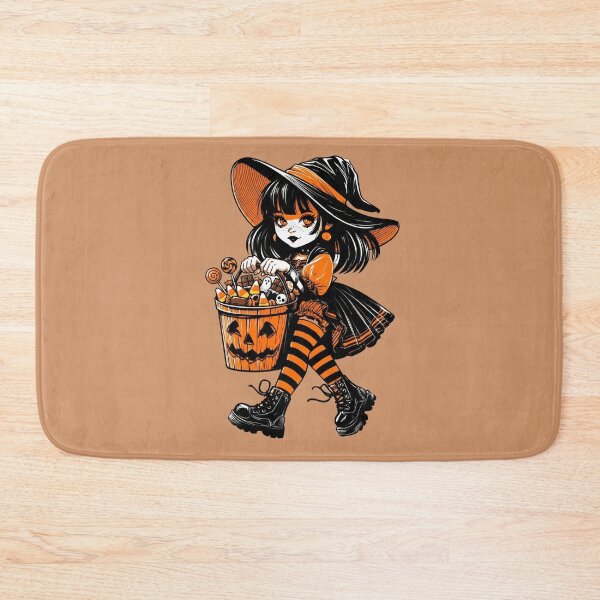 Item preview, Cute Halloween Witch with Jack O Lantern Candy Bucket Kawaii Trick or Treat PNG designed and sold by MythicMood.