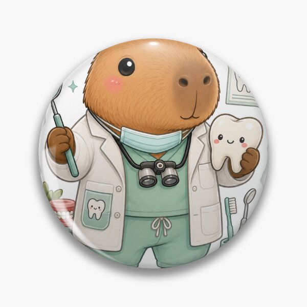 Item preview, Cute Dentist Capybara Sticker | Kawaii Dental Capybara designed and sold by palette fox.
