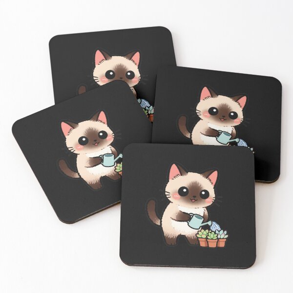Item preview, Cute Siamese Cat Watering Succulents | Kawaii Plant Lover T-Shirt designed and sold by Nuttajak.