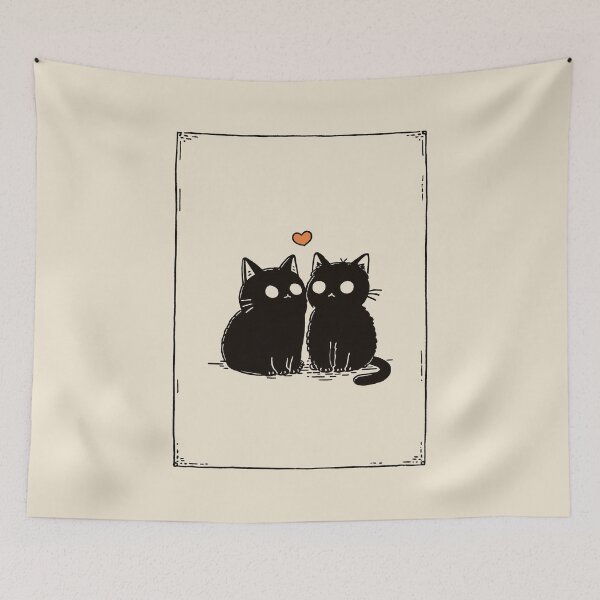 Item preview, Black Cats: Spooky Season Cute Halloween Couples Art designed and sold by oneofthesedayys.