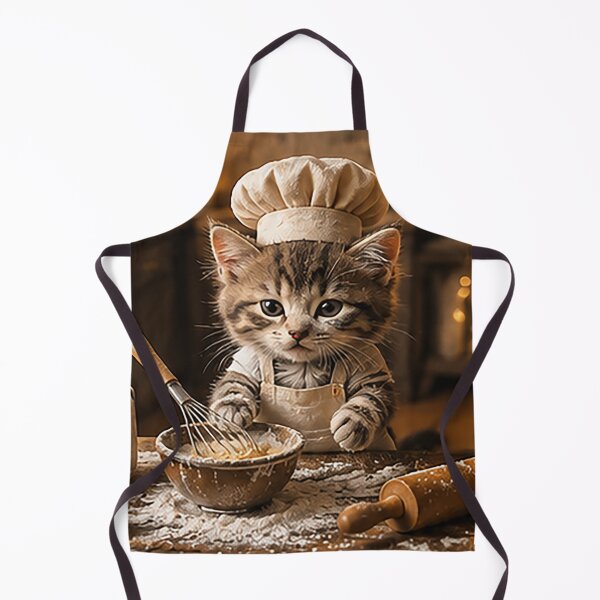 Item preview, Cute Cat Chef Baking Cookies Illustration designed and sold by Sara-Ai.