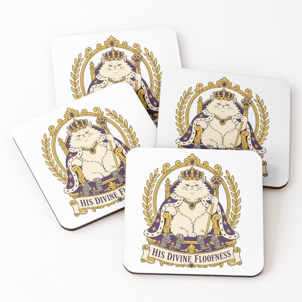 Item preview, His Divine Floofness – Regal Royal Cat King with Crown & Scepter Funny Cat Illustration designed and sold by Shabrinox.
