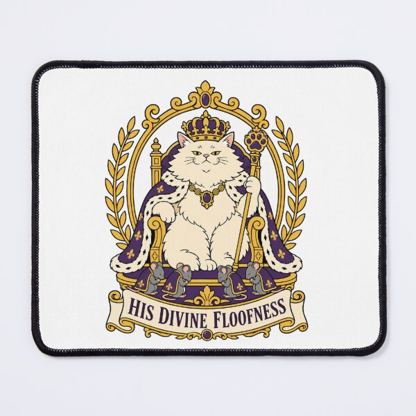 Item preview, His Divine Floofness – Regal Royal Cat King with Crown & Scepter Funny Cat Illustration designed and sold by Shabrinox.
