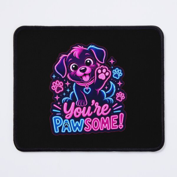 Item preview, Pawsome Puppy – Neon Pun Sticker designed and sold by Cerys-GS.