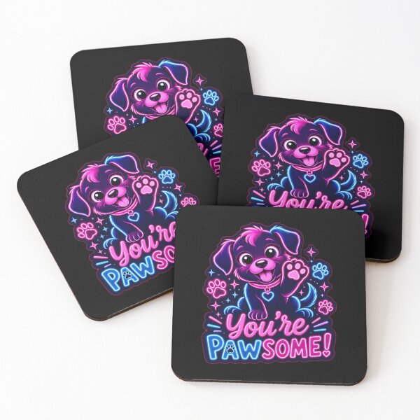 Item preview, Pawsome Puppy – Neon Pun Sticker designed and sold by Cerys-GS.