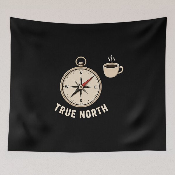 Item preview, True North | Funny Coffee Lover Compass Minimalist designed and sold by QuietSpark.