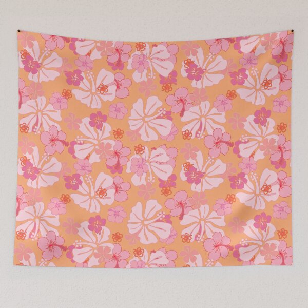 Item preview, Vintage Pua Aloalo - Pink and Orange designed and sold by Hānau Hou.