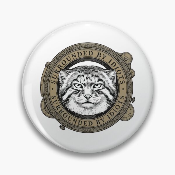 Item preview, Surrounded By Idiots Vintage Etching Pallas Cat designed and sold by Arc2020.