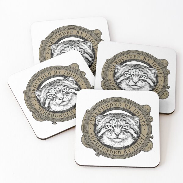 Item preview, Surrounded By Idiots Vintage Etching Pallas Cat designed and sold by Arc2020.