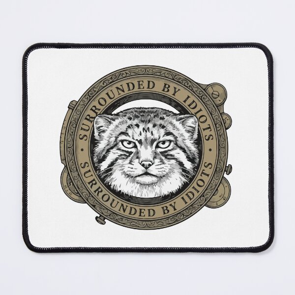Item preview, Surrounded By Idiots Vintage Etching Pallas Cat designed and sold by Arc2020.