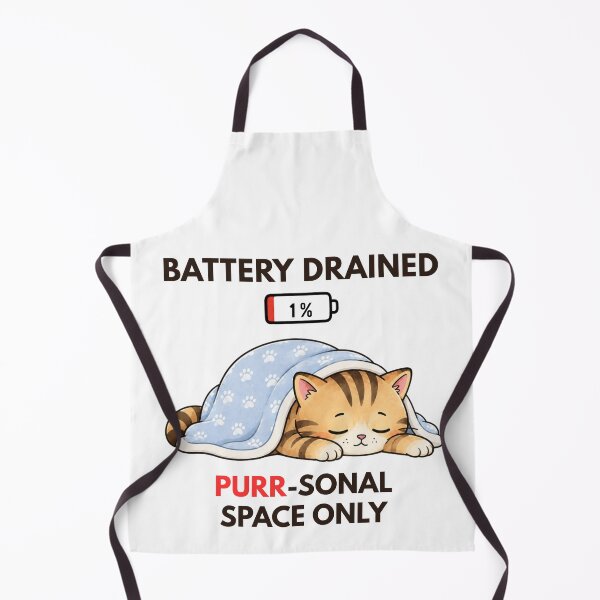 Item preview, Battery Drained | Sleepy Cat Introvert Humor designed and sold by Moochie Studios.