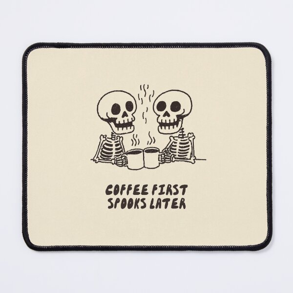 Item preview, Coffee First Spooks Later: Cute Funny Skeleton Halloween Art designed and sold by oneofthesedayys.