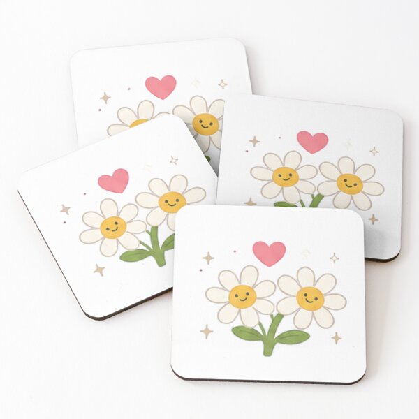 Item preview, Cute Kawaii Daisy Flower Couple Pink Heart Sparkles Aesthetic designed and sold by Rehnair.