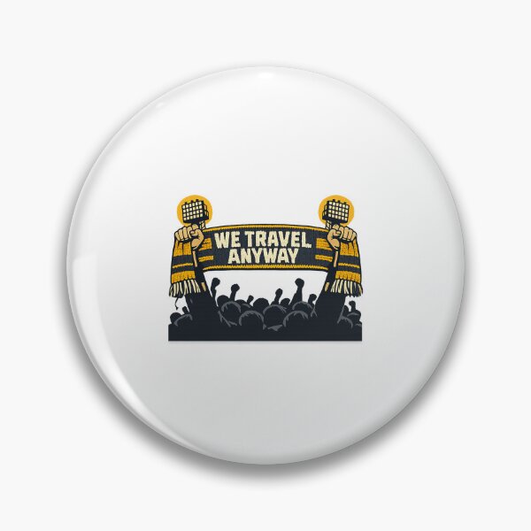 Aperçu de l'œuvre Écharpe de supporter de football « We Travel Anyway » (Away End) - Design pour supporters de foot créée et vendue par SoulFlex.