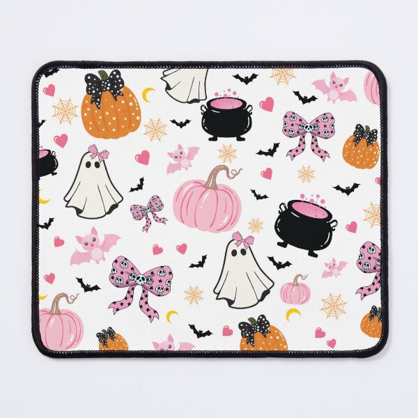 Item preview,  Cute Pink Halloween Seamless Pattern – Ghost, Pumpkin, Bow & Cauldron, Kawaii Autumn Design  Açıklama designed and sold by BigDigital.