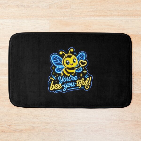 Item preview, Bee‑You‑Tiful Bee – Neon Pun Sticker designed and sold by Cerys-GS.