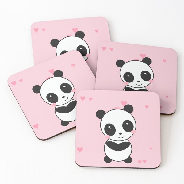Item preview, Kawaii Love Panda With Pink Hearts designed and sold by WearTheVibe Store.