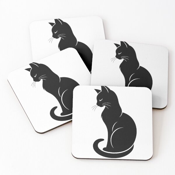 Item preview, Elegant Black Cat Silhouette | Minimalist Cat Sticker | Modern Cat Lover Design designed and sold by Skedart.