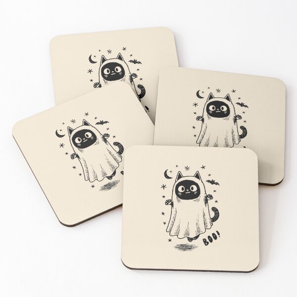 Item preview, Spooky Black Cat Ghost: Cute Halloween Art designed and sold by oneofthesedayys.