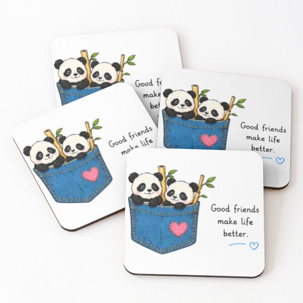 Item preview, Good Friends Make Life Better Panda designed and sold by DailyDoodlesBySumbul.