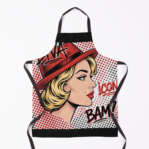 Item preview, DIVA ICON Pop Art Girl - Blonde Red Hat Comic 1950s designed and sold by MAISON SYLVIE.