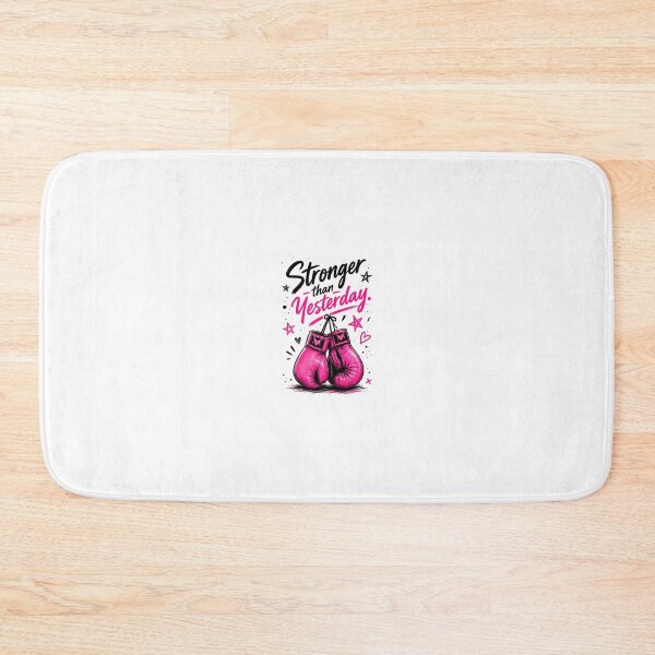 Item preview, Stronger Than Yesterday Pink Boxing Gloves Quote designed and sold by Autumnn01.