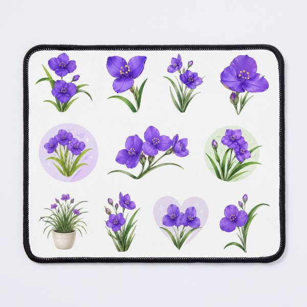 Item preview, Blue Spiderwort Flower Botanical Set Asiatic Dayflower Floral Aesthetic designed and sold by Rehnair.