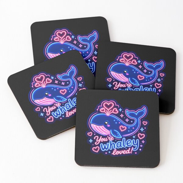 Item preview, Whaley Loved Whale – Neon Pun Sticker designed and sold by Cerys-GS.