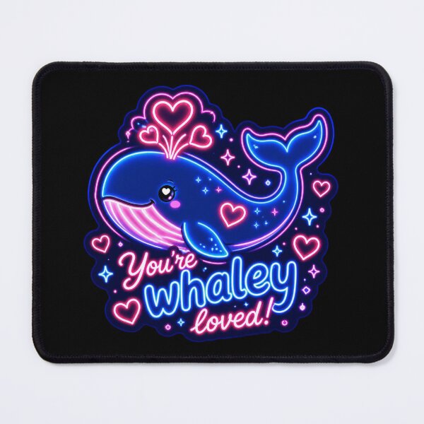 Item preview, Whaley Loved Whale – Neon Pun Sticker designed and sold by Cerys-GS.