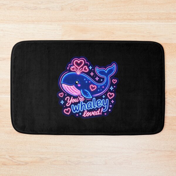 Item preview, Whaley Loved Whale – Neon Pun Sticker designed and sold by Cerys-GS.