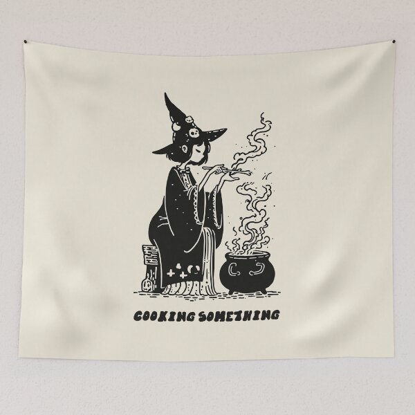 Item preview, Cooking Something: Cute Witch Cauldron Halloween Art designed and sold by oneofthesedayys.