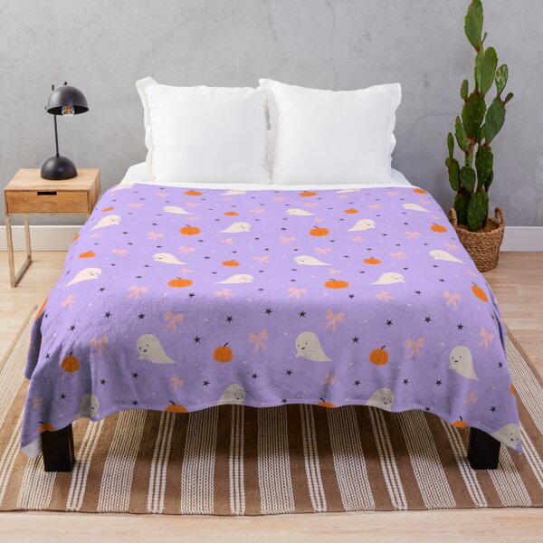 Item preview, Cute Ghosts and Pumpkins Pattern Purple designed and sold by SuperCuteItems2.