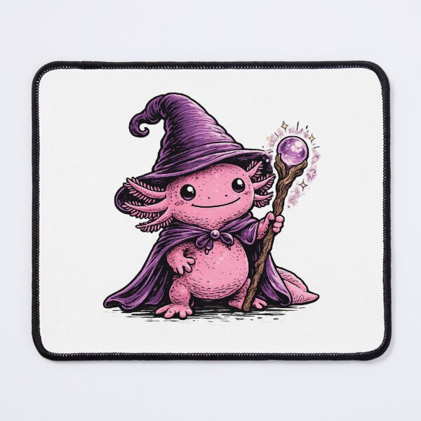 Item preview, Halloween Axolotl Wizard in Purple Hat and Wand Cute Magic Fantasy designed and sold by SOUFIANE1991.