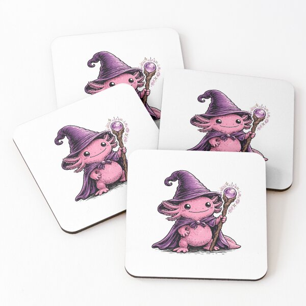 Item preview,  Halloween Axolotl  Wizard in Purple Hat and Wand Cute Magic Fantasy designed and sold by SOUFIANE1991.