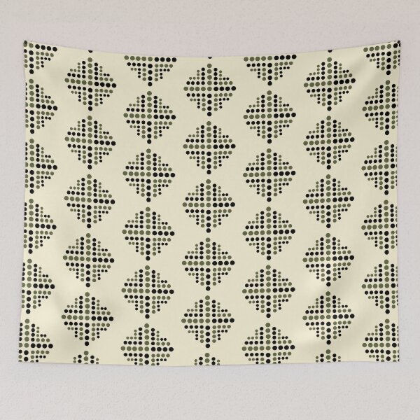 Item preview, Green Black Shaped Polka dots designed and sold by Art Shimmers.