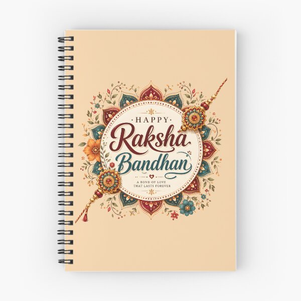 Item preview, Elegant Happy Raksha Bandhan Typography | Floral Mandala Rakhi Design | Indian Festival Gift designed and sold by boutkhilnl.